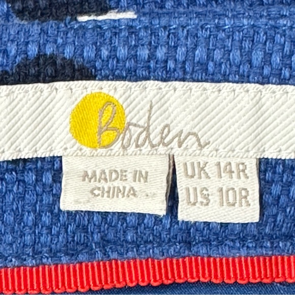 BODEN Skirt size 10R Martha Blue Red Pencil Floral Lined back vent - Picture 6 of 10